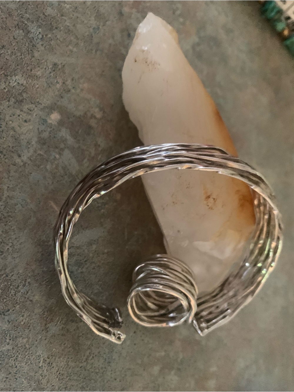 Sterling Silver 925 solid silver twisted braided bracelet with matching ring .